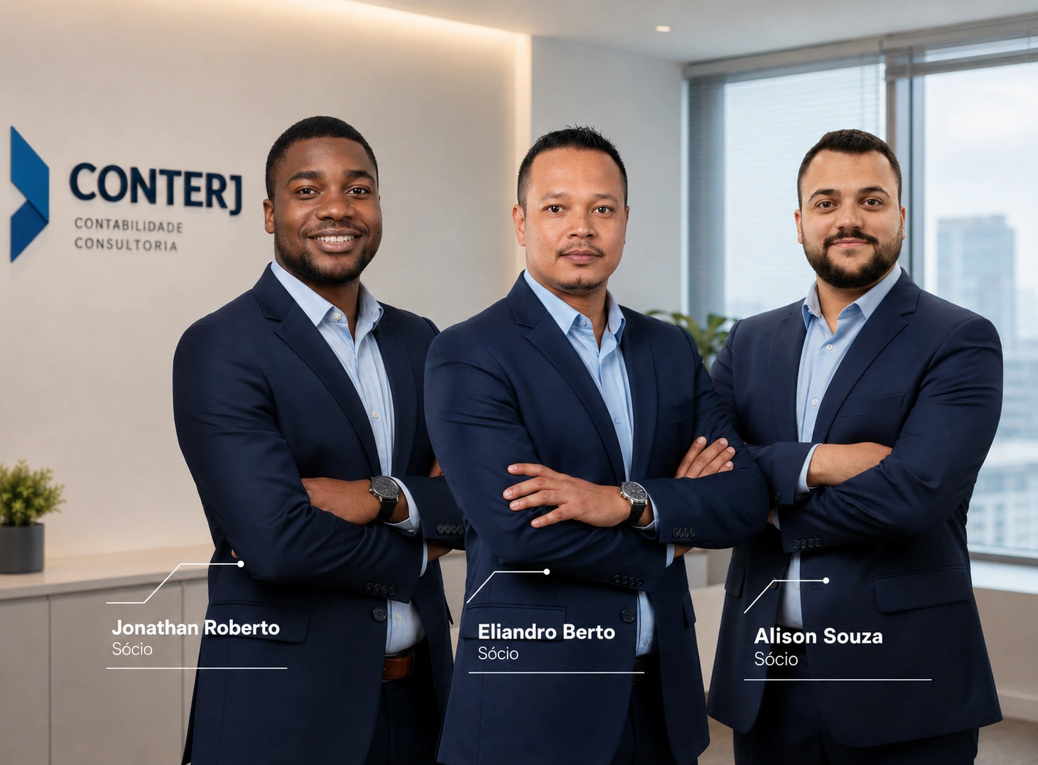 Sócios Conterj: Jonathan Roberto, Eliandro Berto e Alison Souza